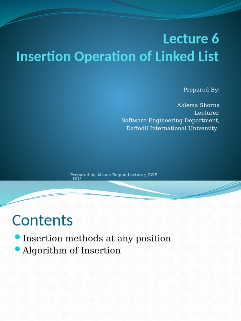 Insertion Methods for Linked Lists | PDF | Pointer (Computer ...