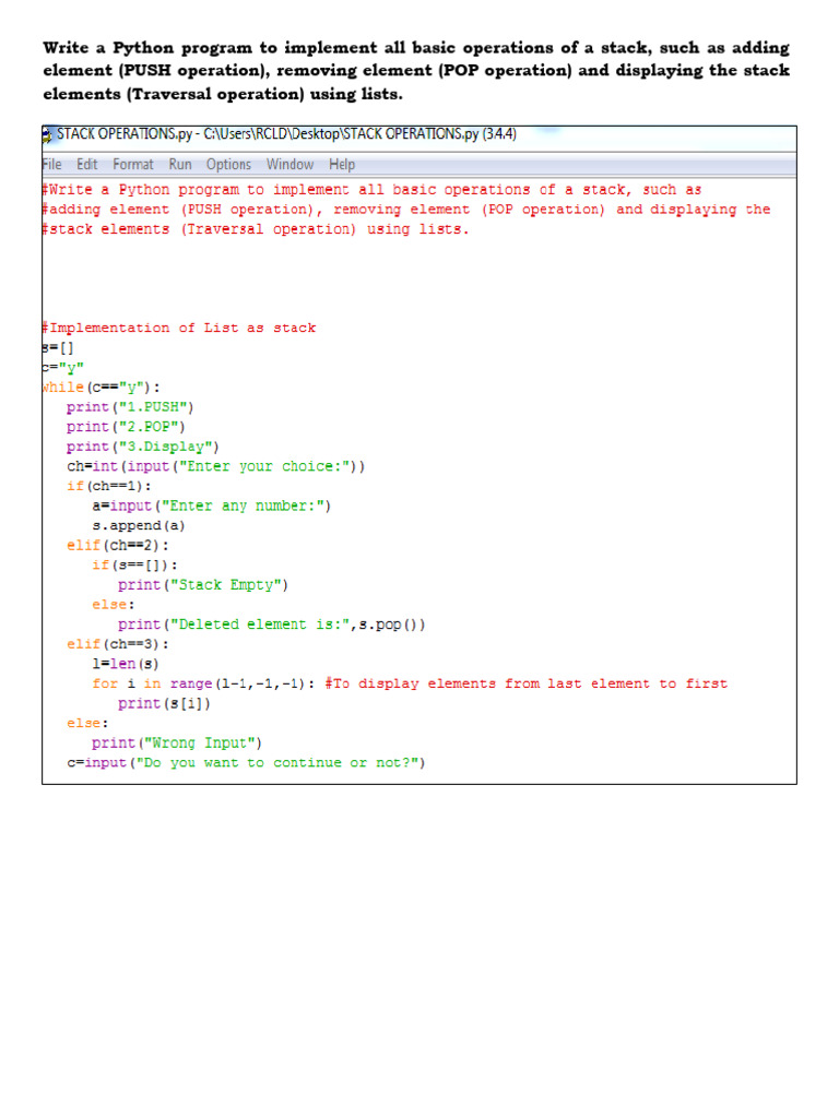 All Basic Operations of A Stack | PDF