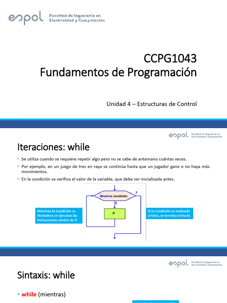 Estructuras de Control: Bucle While | PDF | Flujo de control ...