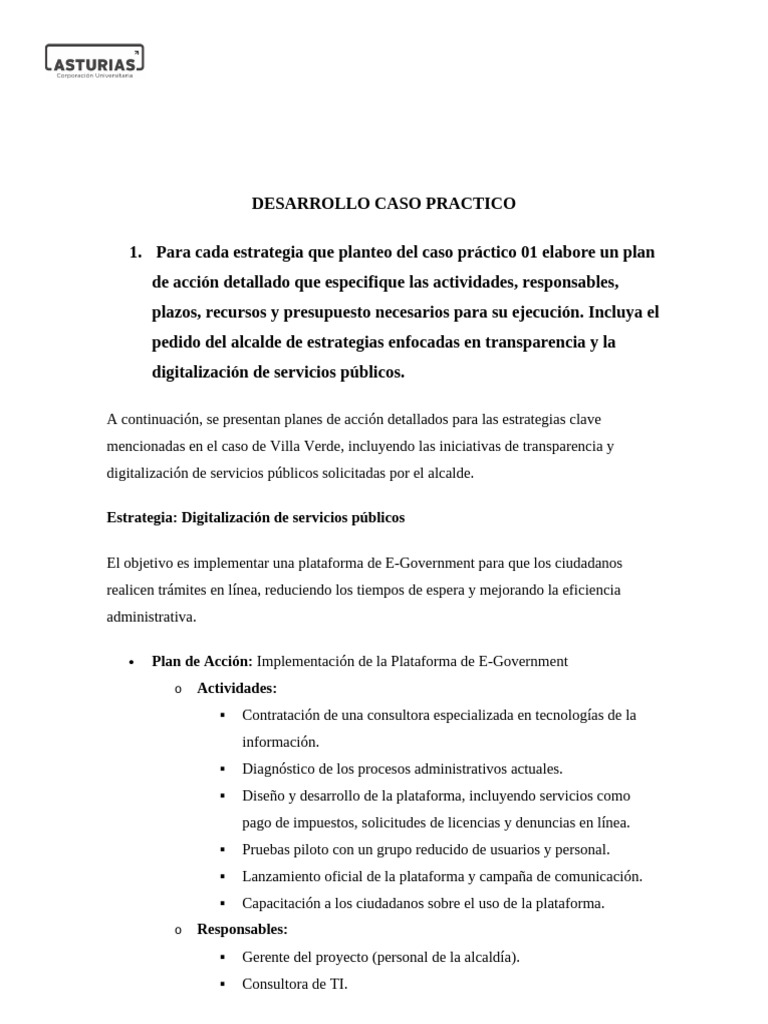 Plan de Acción para Gobierno Abierto en Villa Verde | PDF ...