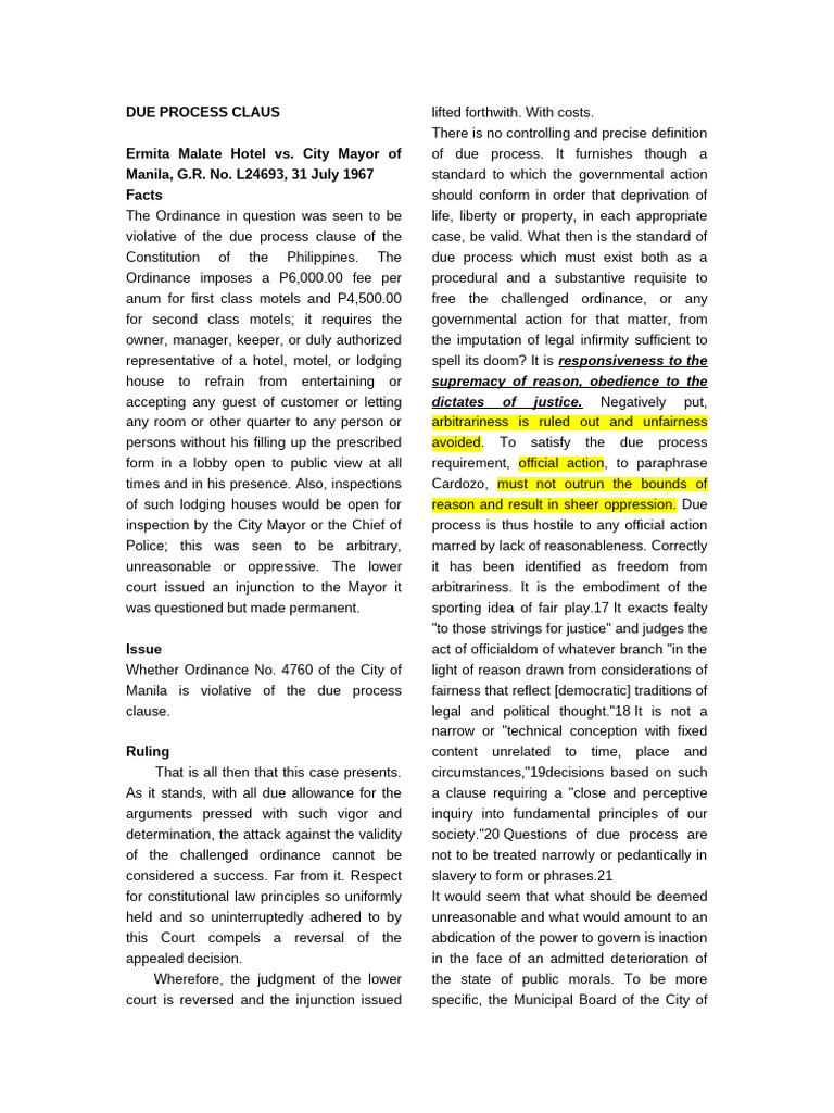 Col II - Due Process Clause | PDF | Due Process | Due Process Clause