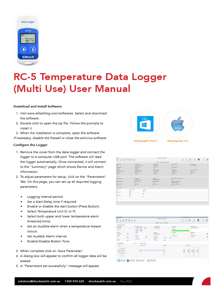RC 5 - Temperature Data Logger Multi Use User Manual1 | PDF | System ...