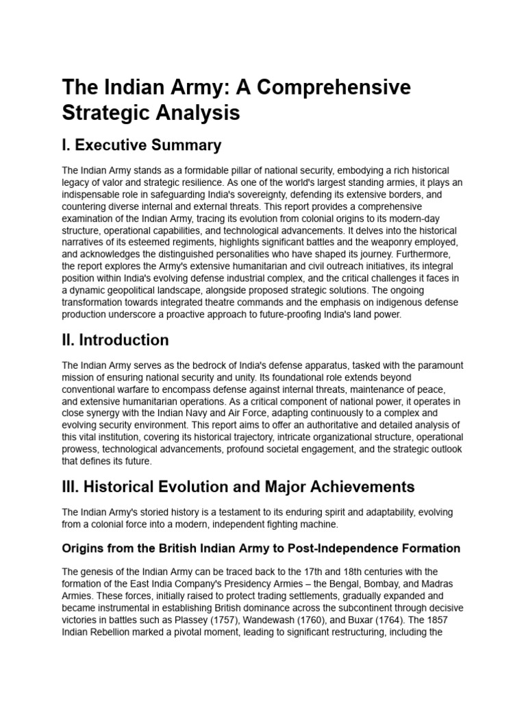 Indian Army - Comprehensive Research Request | PDF | Division (Military ...