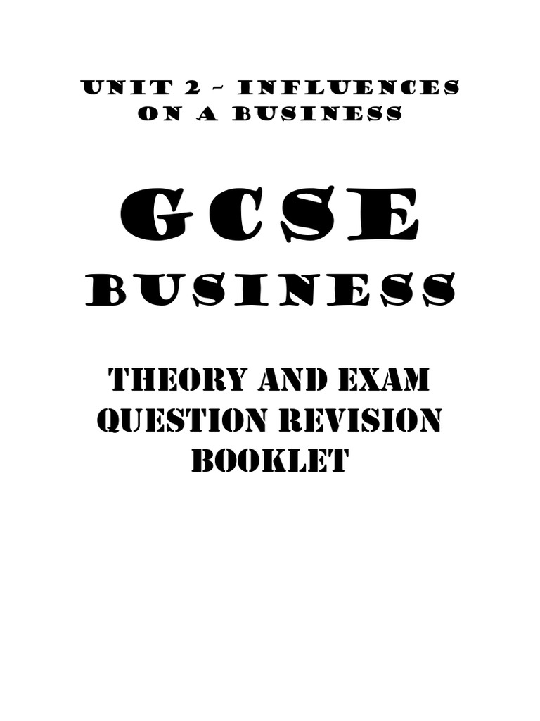 GCSE Business: Unit 2 Overview | PDF | Employment | Interest
