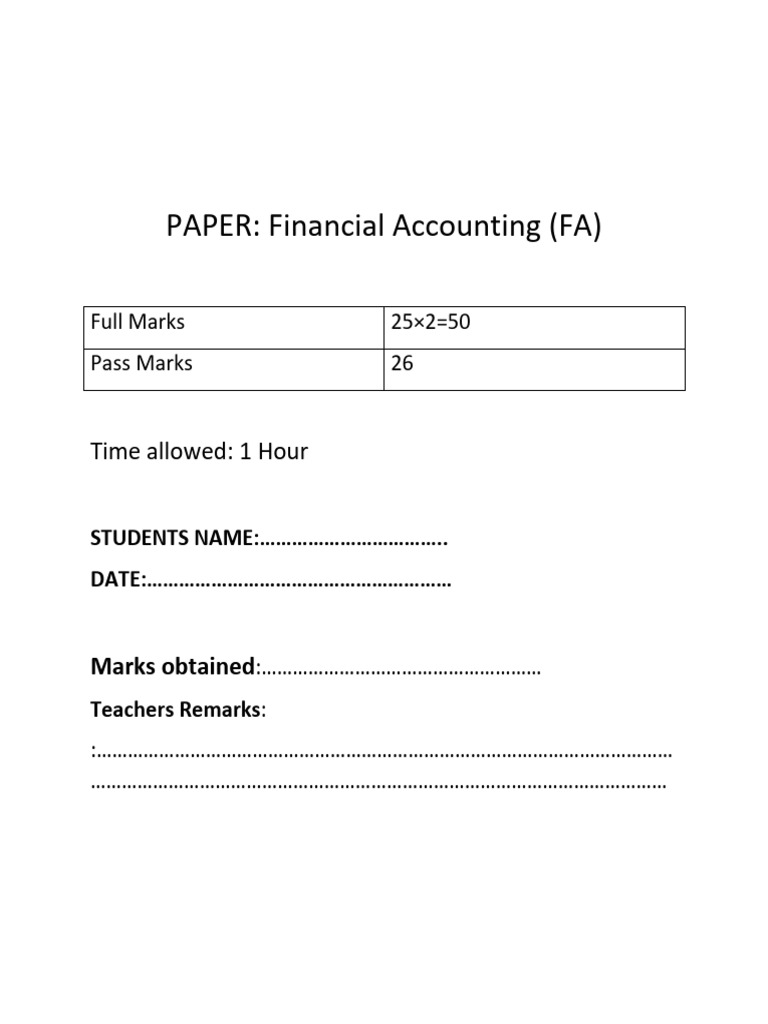 FA - 2nd Mock Test - PDF (Edited) | PDF | Depreciation | Inventory