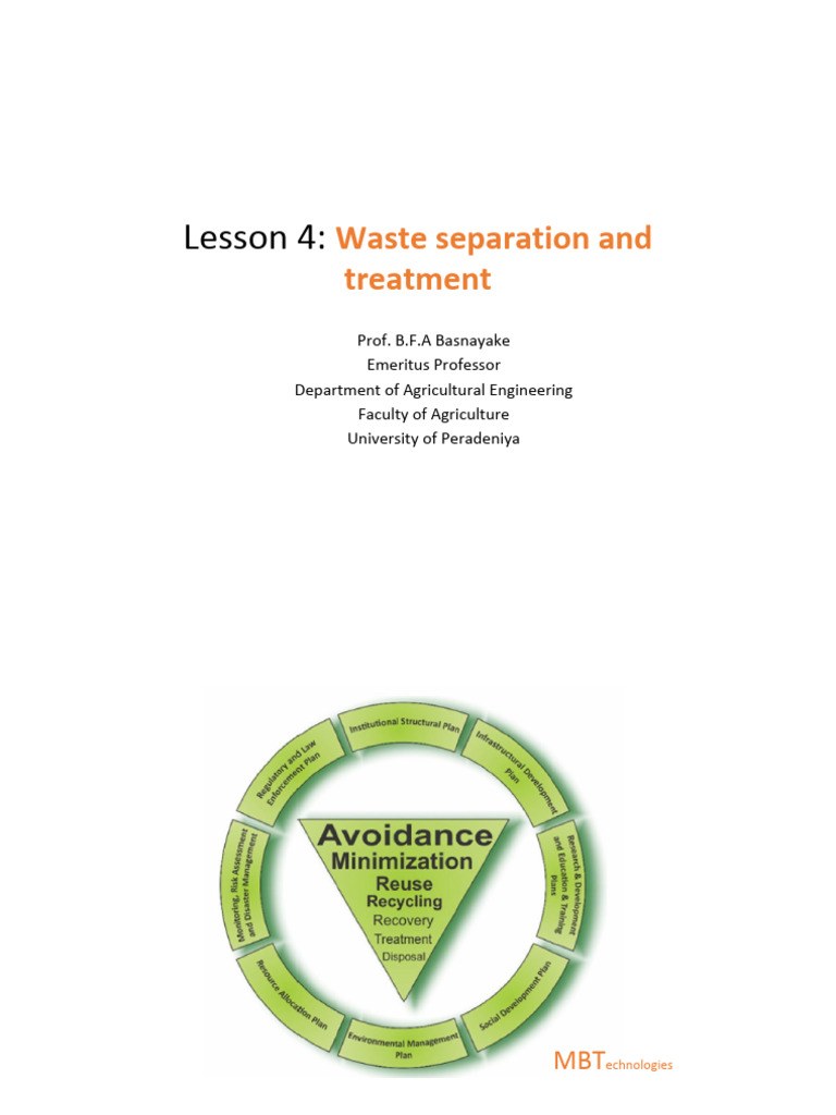 Waste Separation and Treatment Methods | PDF | Waste | Municipal Solid ...