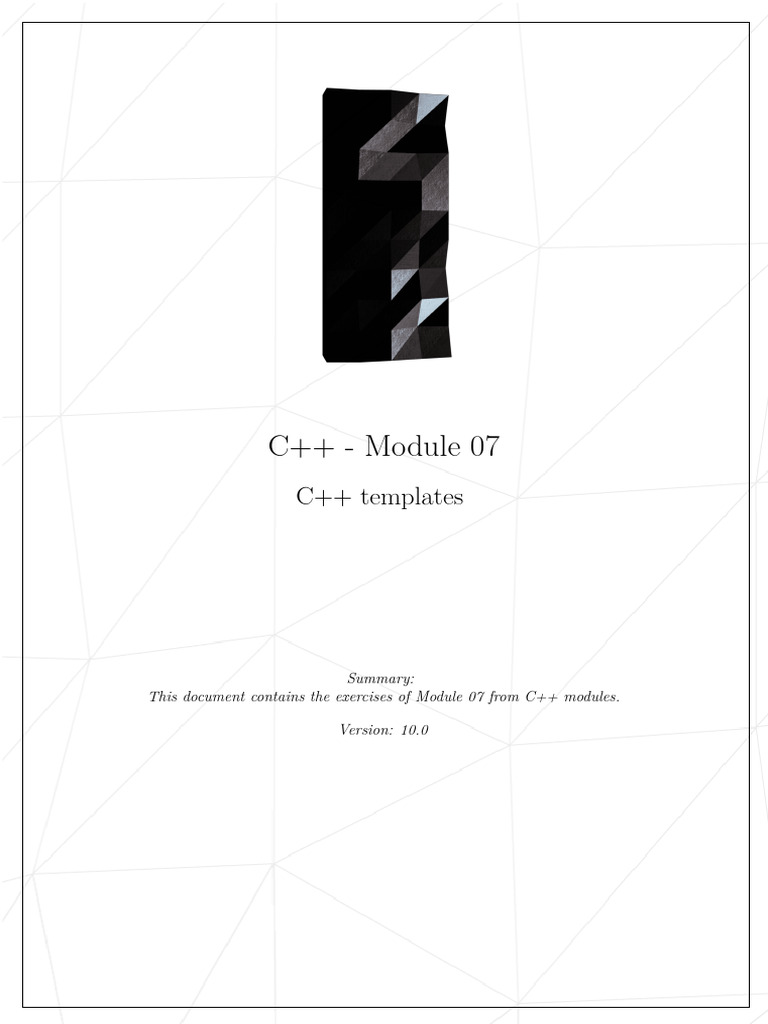 C++ Module 07: Templates Exercises | PDF | C++ | Artificial Intelligence