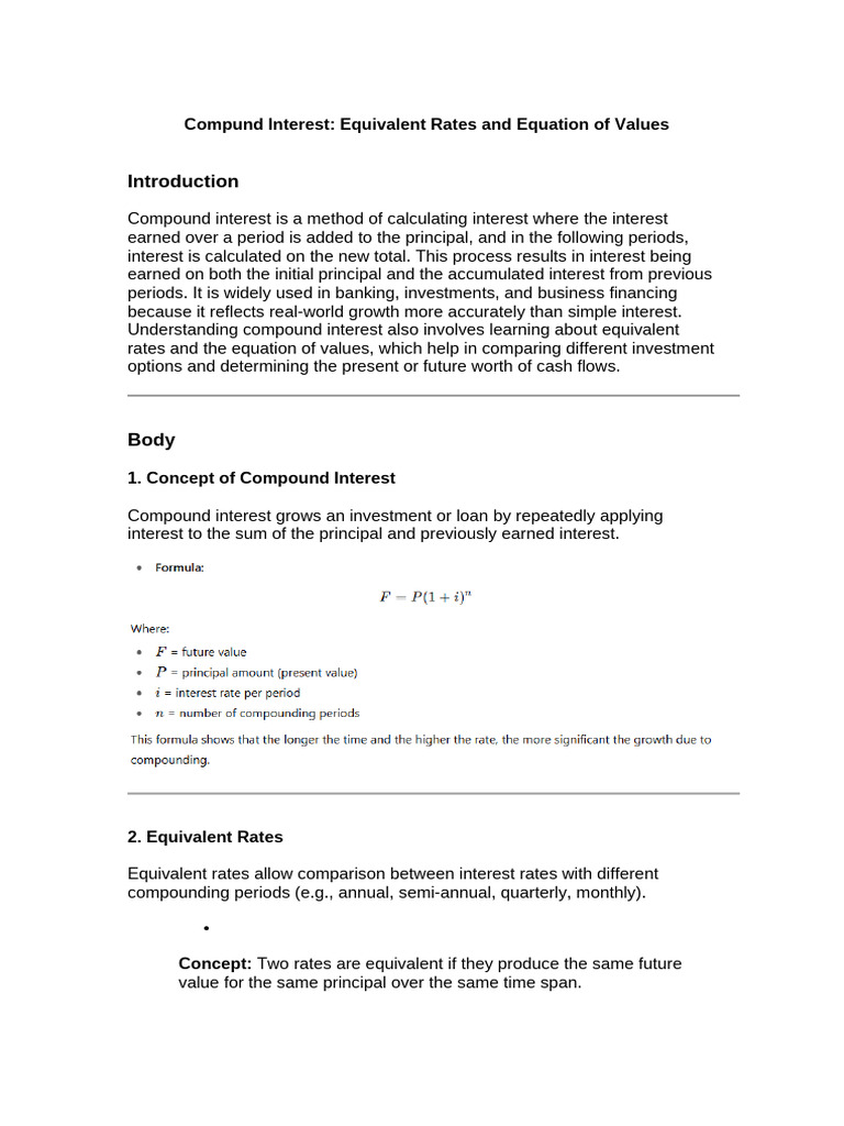 Understanding Compound Interest Basics | PDF