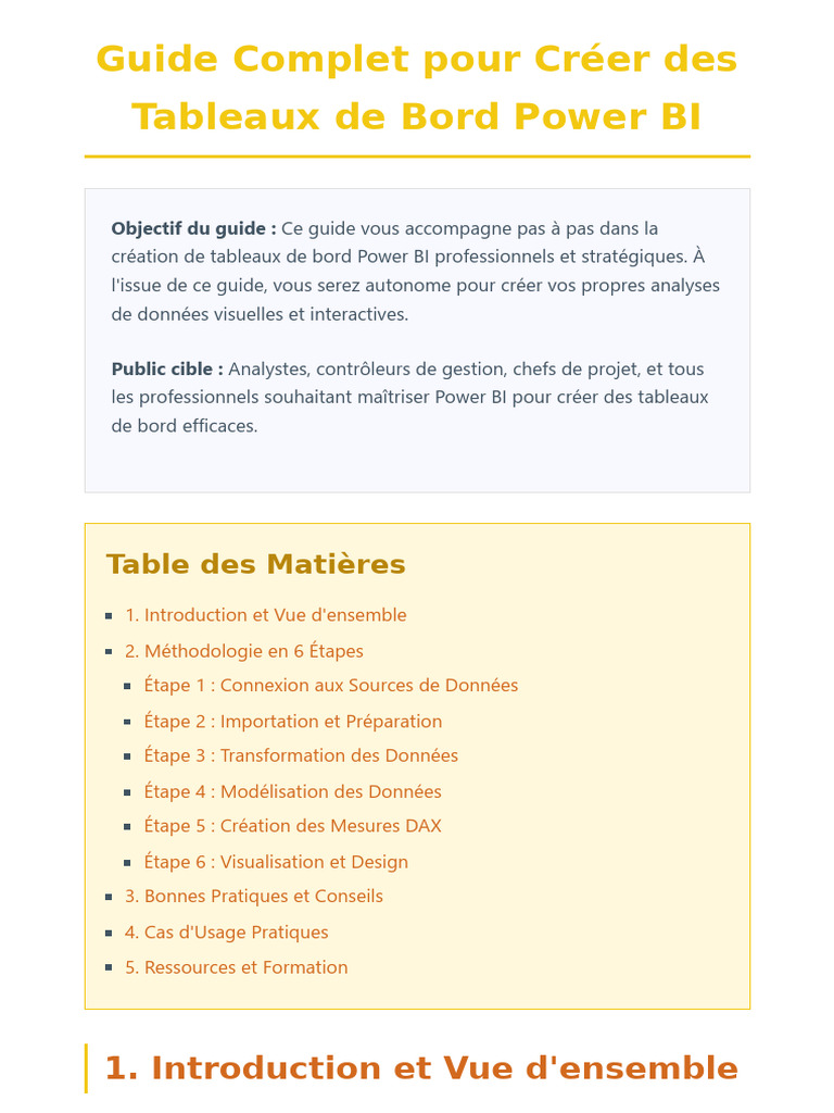 Guide Complet Power BI PDF | PDF | Microsoft Excel | Gestion des données