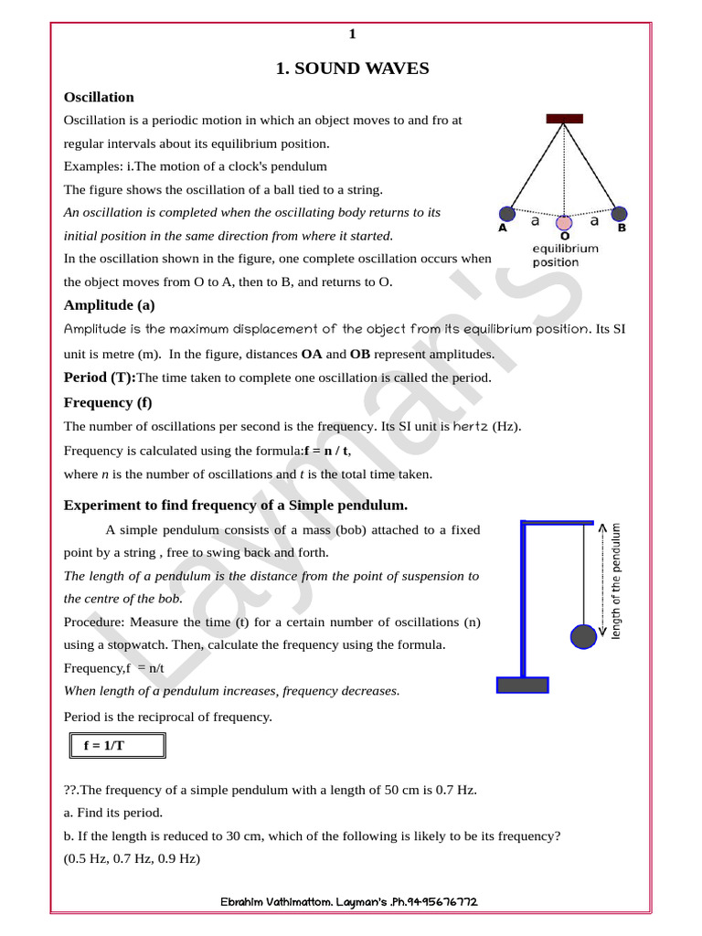 Understanding Oscillations and Waves | PDF | Waves | Sound