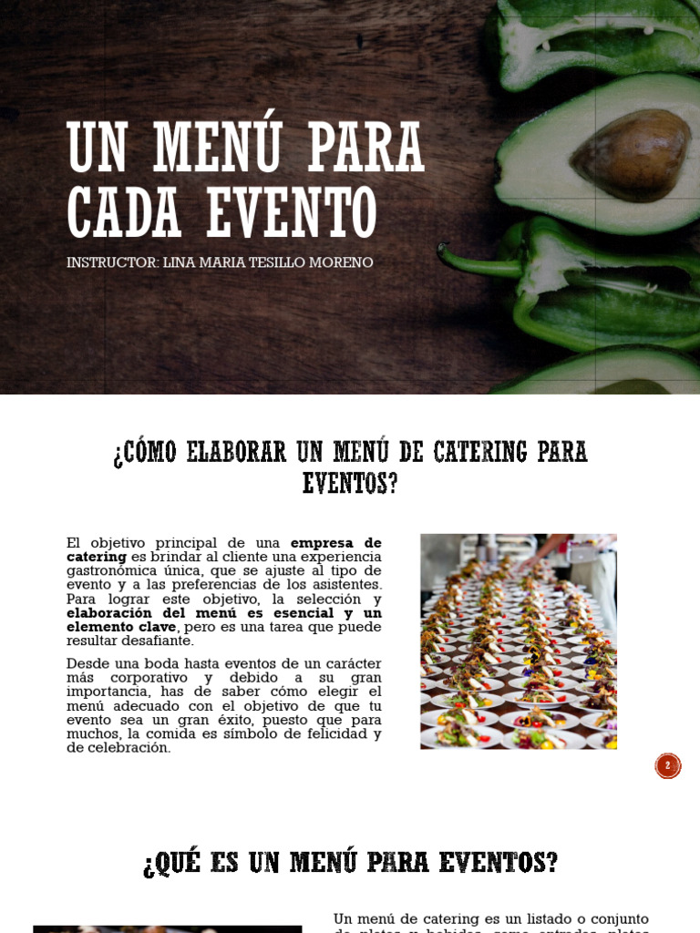 Menú Ideal para Eventos Especiales | PDF | Buffet | Bebida