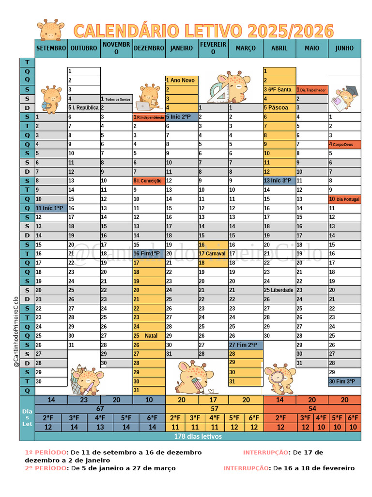 Calendário Escolar Ano Letivo 2025-2026 | PDF