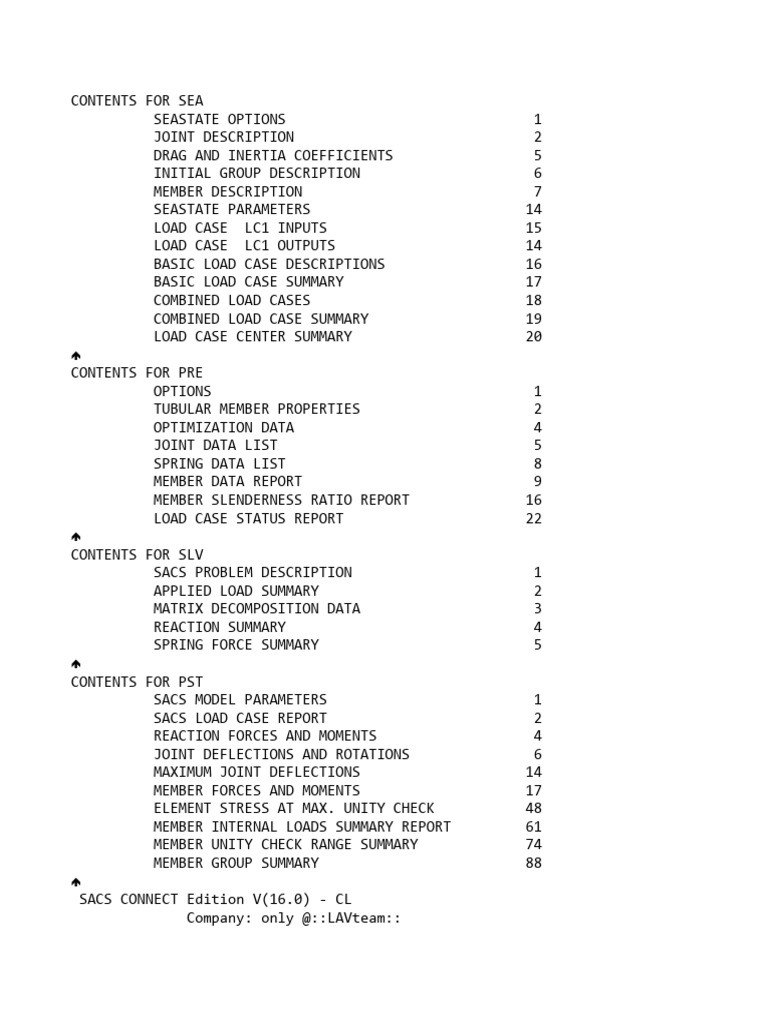 SACS Output | PDF | Beam (Structure) | Continuum Mechanics