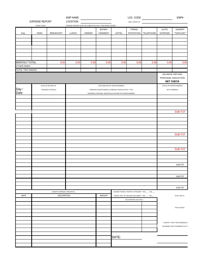 Two-Week Business Expense Report | PDF | Expense | Taxes