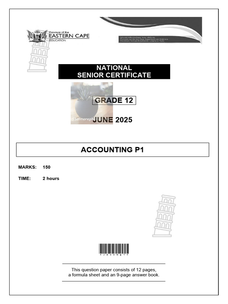 June 2025 Grade 12 Accounting P1 Exam | PDF | Auditor's Report | Dividend
