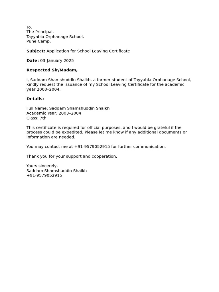 Subject: Date: Respected Sir/Madam | PDF