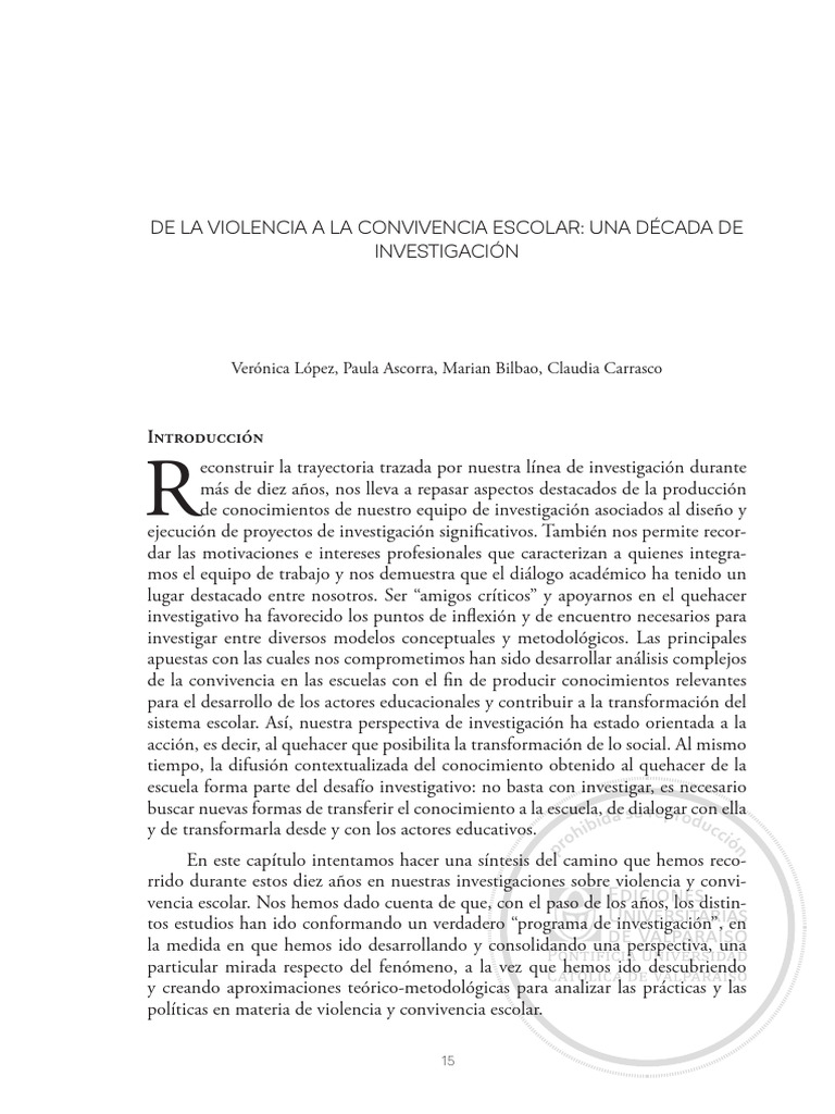 De la Violencia a la Convivencia Escolar | PDF | Teoria de la mente ...