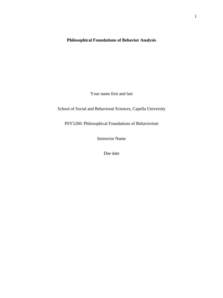 Foundations of Behavior Analysis Philosophy | PDF | Experiment ...