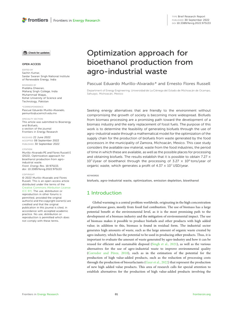 Bioethanol Production from Agro-Waste | PDF | Biofuel | Biorefinery