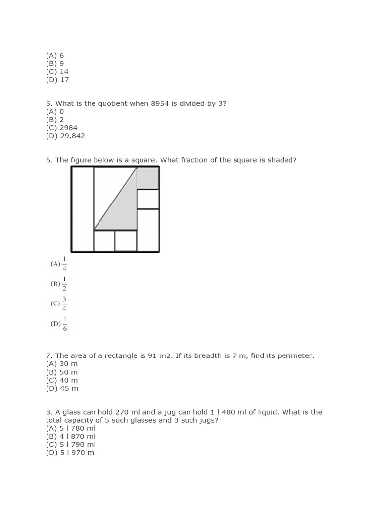 Math Problem Solving Questions | PDF