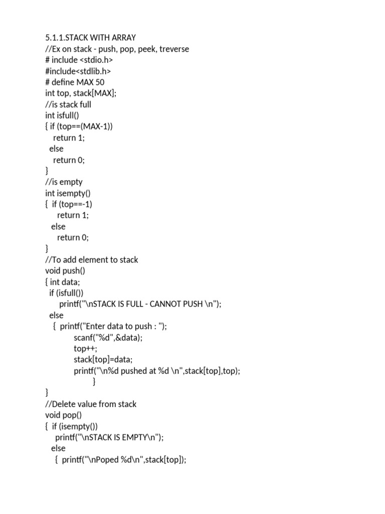 Stack and Queue Operations in C | PDF | Queue (Abstract Data Type ...