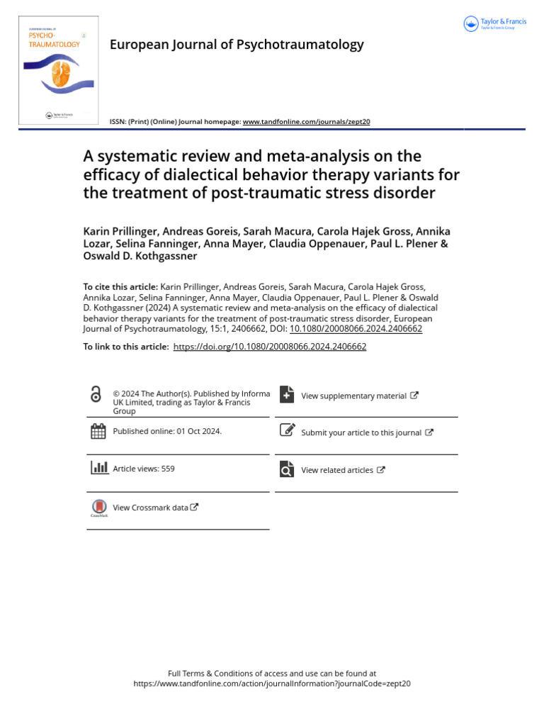 A Systematic Review and Meta-Analysis on the Efficacy of Dialectical ...