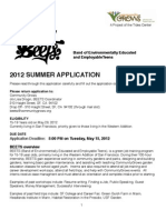 Beets Summer 2012 Application