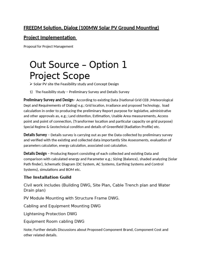 Proposal For HNB - Wheeling 100MW Solar PV Project | PDF | Photovoltaic ...