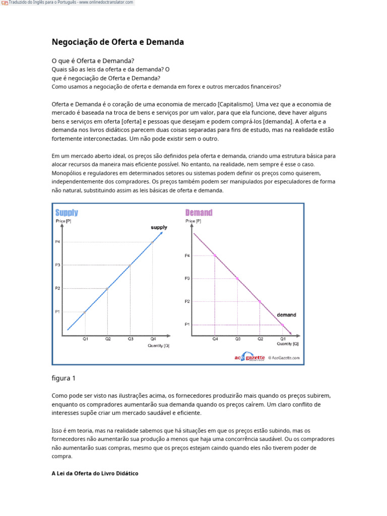 Negociação de Oferta e Demanda em Mercados | PDF | Oferta e procura ...
