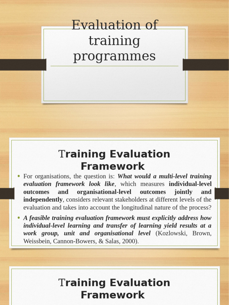 Training Evaluation Framework Overview | PDF | Return On Investment ...