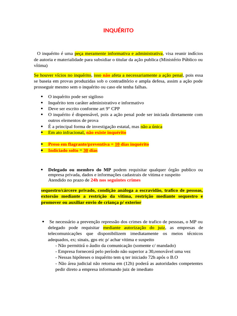 Entenda o Inquérito Policial e Suas Regras | PDF | Tráfico humano ...