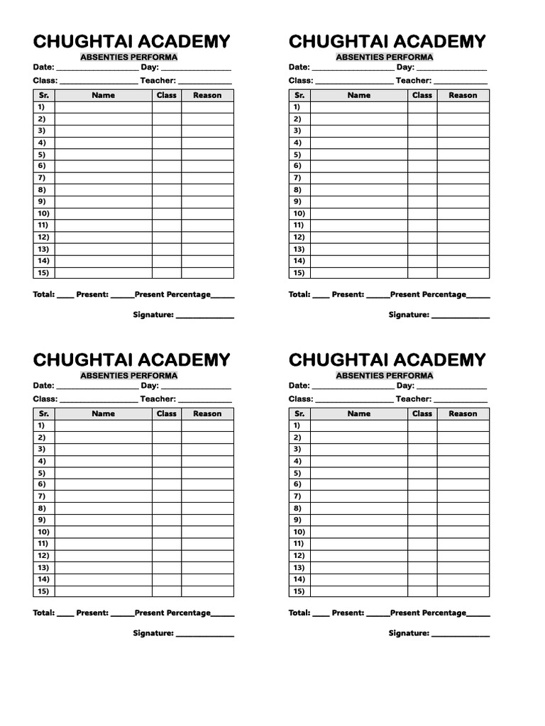 Absentee Report Form | PDF