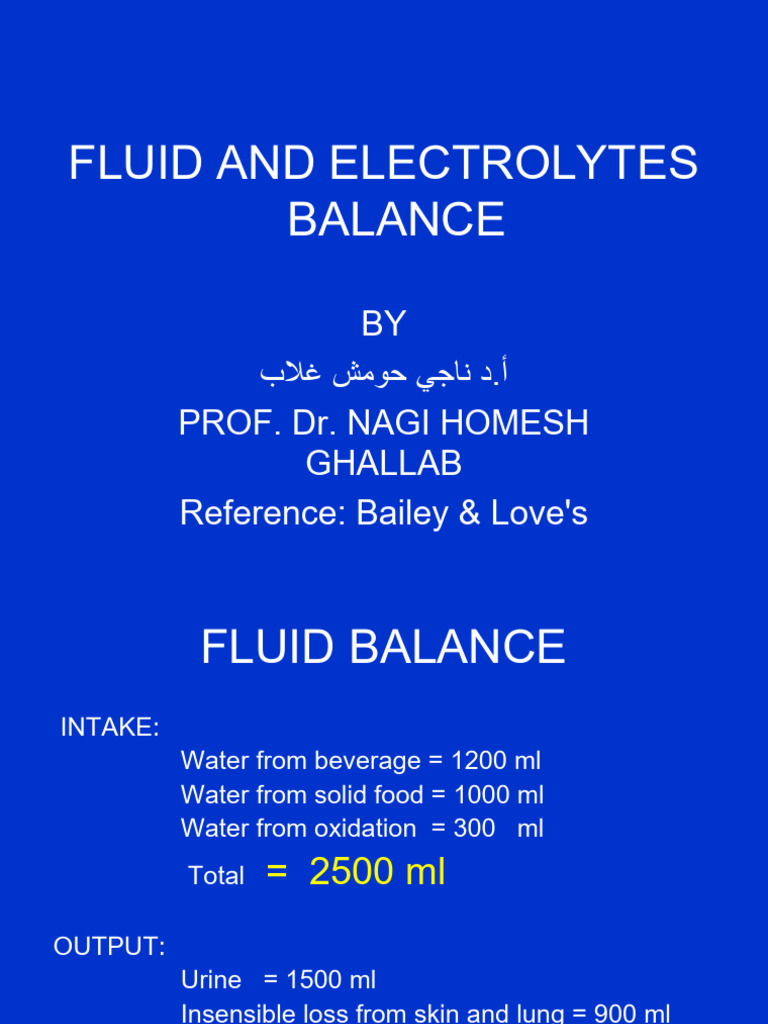 Fluid and Electrolyte Balance Guide | PDF | Medical Specialties
