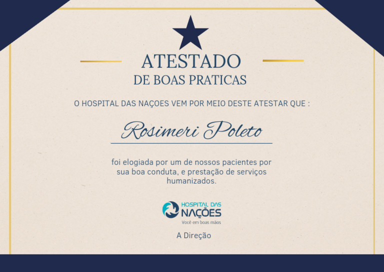 Elogio a Rosimeri Poleto no Hospital | PDF