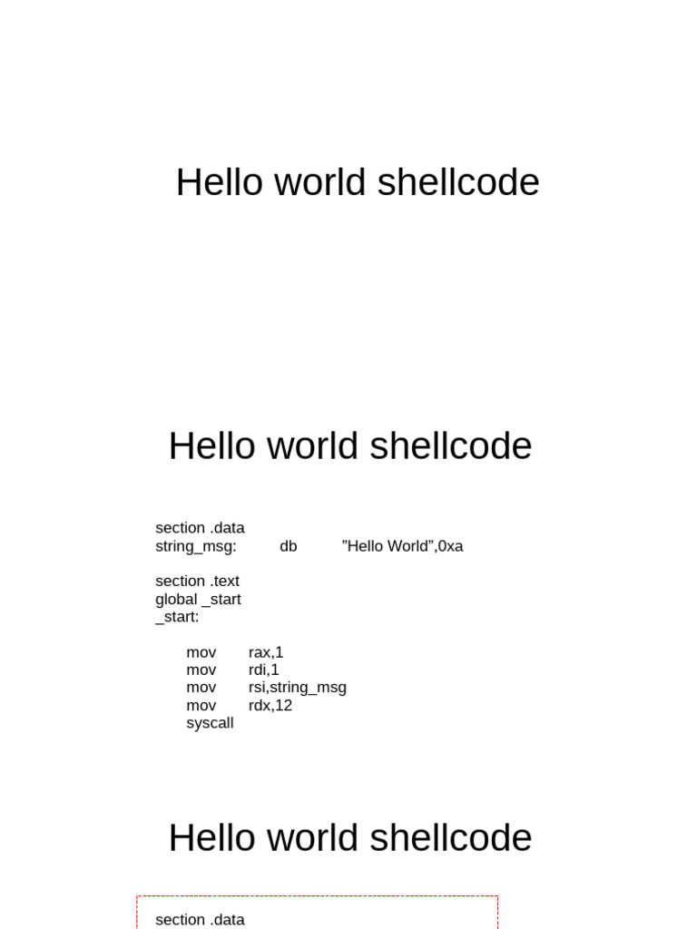 Hello World Shellcode Techniques | PDF | Computer Engineering ...