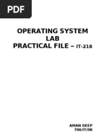 Operating System LAB Practical File - : Aman Deep 706/IT/08