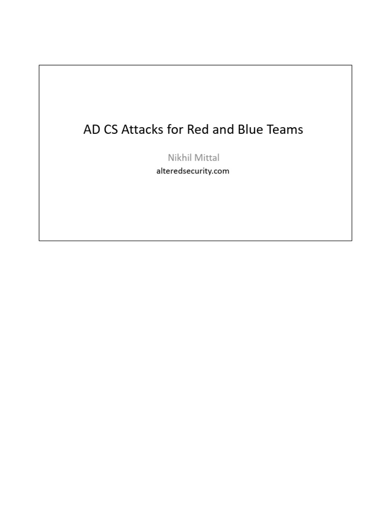 Understanding AD CS Attacks | PDF | Public Key Certificate | Active ...
