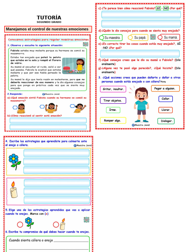 4 - Ficha de Tutoría - Manejamos Nuestras Emociones | PDF