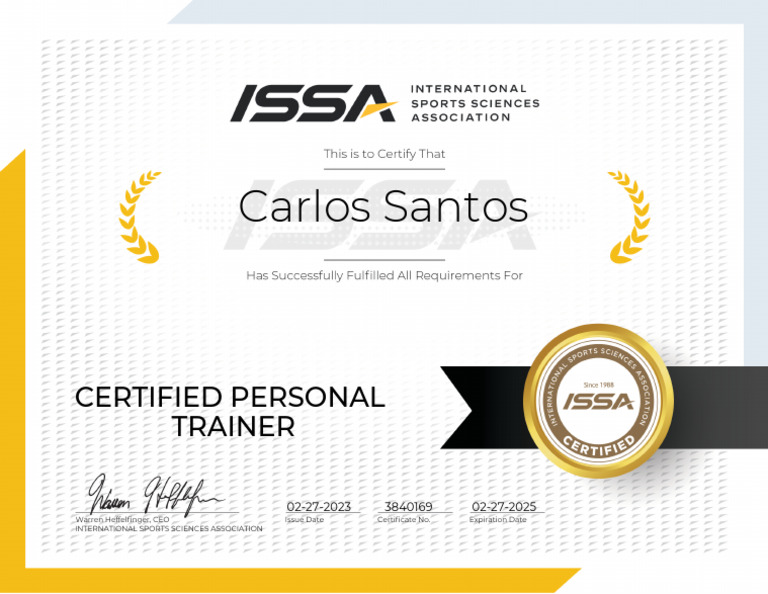 ISSA Certified Personal Trainer Certification | PDF