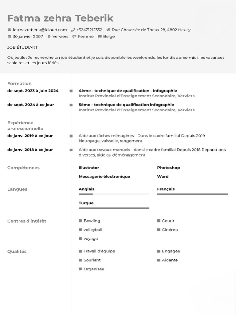 CV 17 Ans | PDF