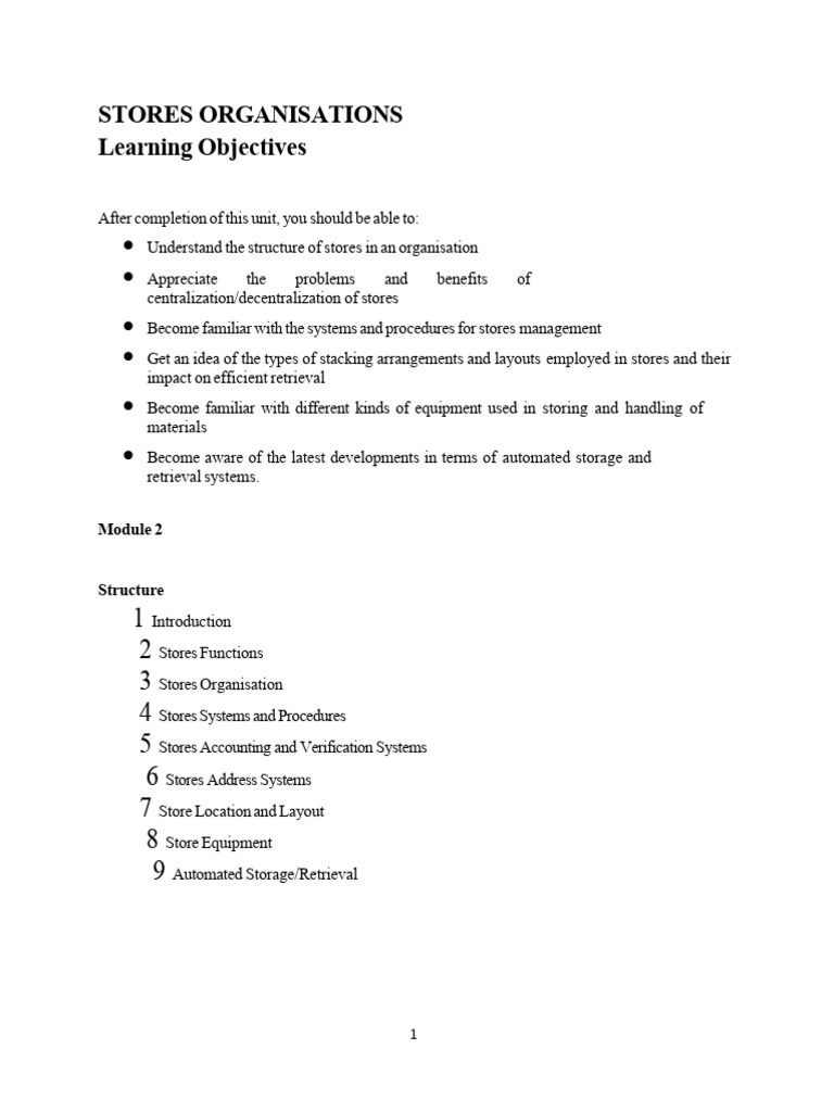 Understanding Store Organization and Functions | PDF | Inventory ...