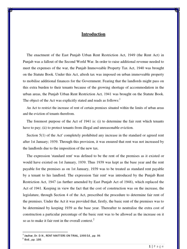 Meaning of Fair Rent | PDF | Leasehold Estate | Landlord