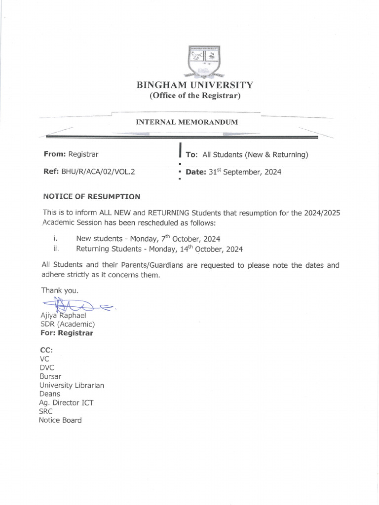 Notice of Resumption | PDF