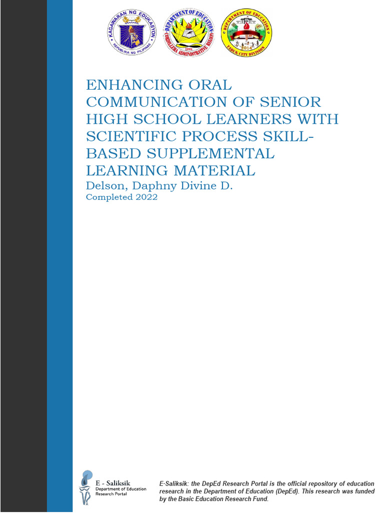 Enhancing Oral Communication Skills in SHS | PDF | Learning | Teachers