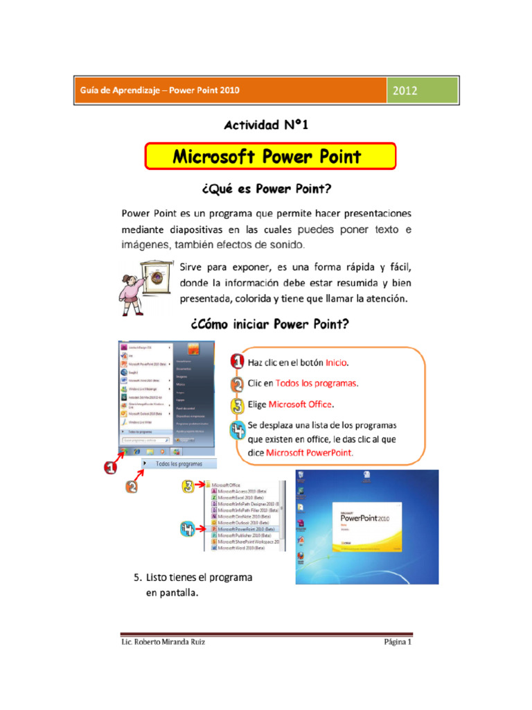 Guía de Power Point 2010 Gratis | PDF | Microsoft PowerPoint | Software