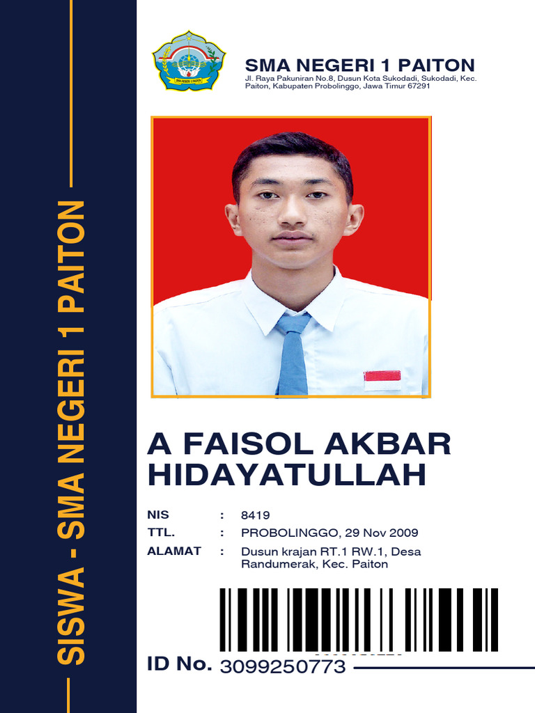 contoh Kartu pelajar | PDF