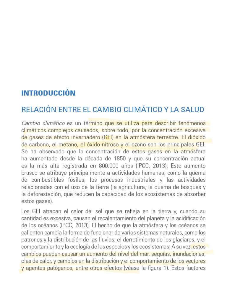 Impacto del Cambio Climático en la Salud | PDF | Gases de efecto ...