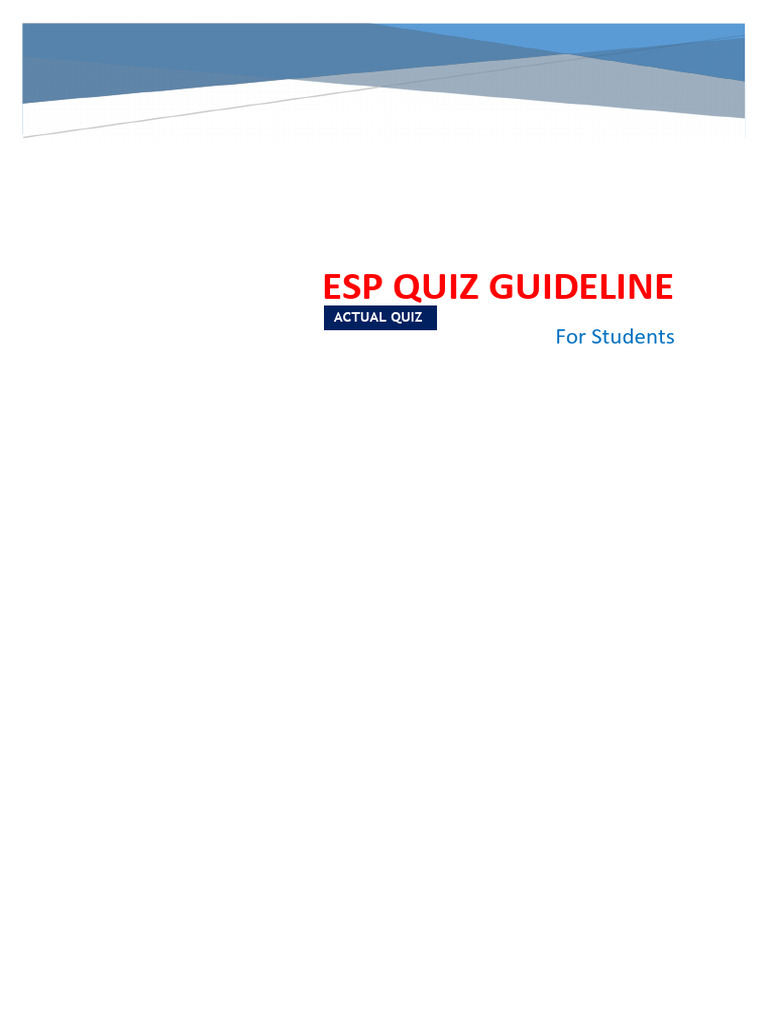 ESP Quiz Guidelines for Students | PDF