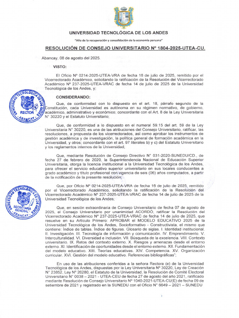 Aprobación del Modelo Educativo 2025 | PDF | Plan de estudios | Academia