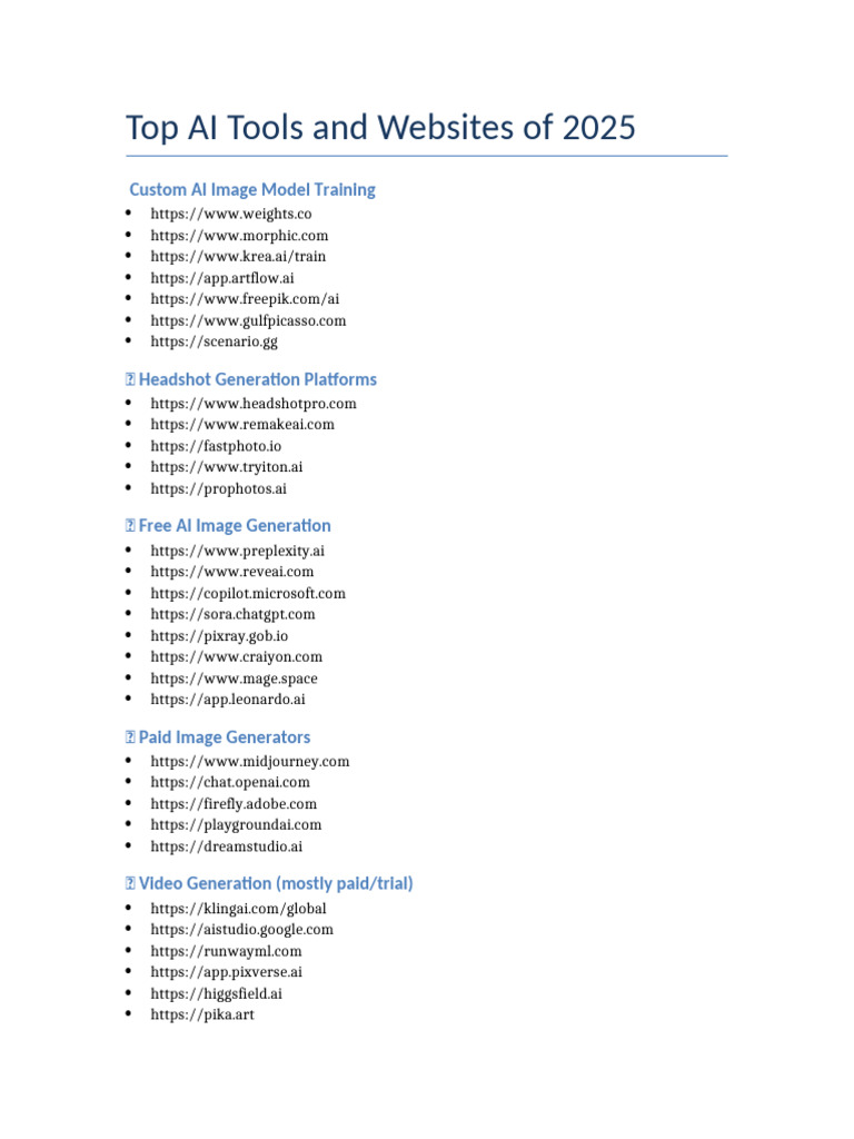 Top AI Tools 2025 | PDF